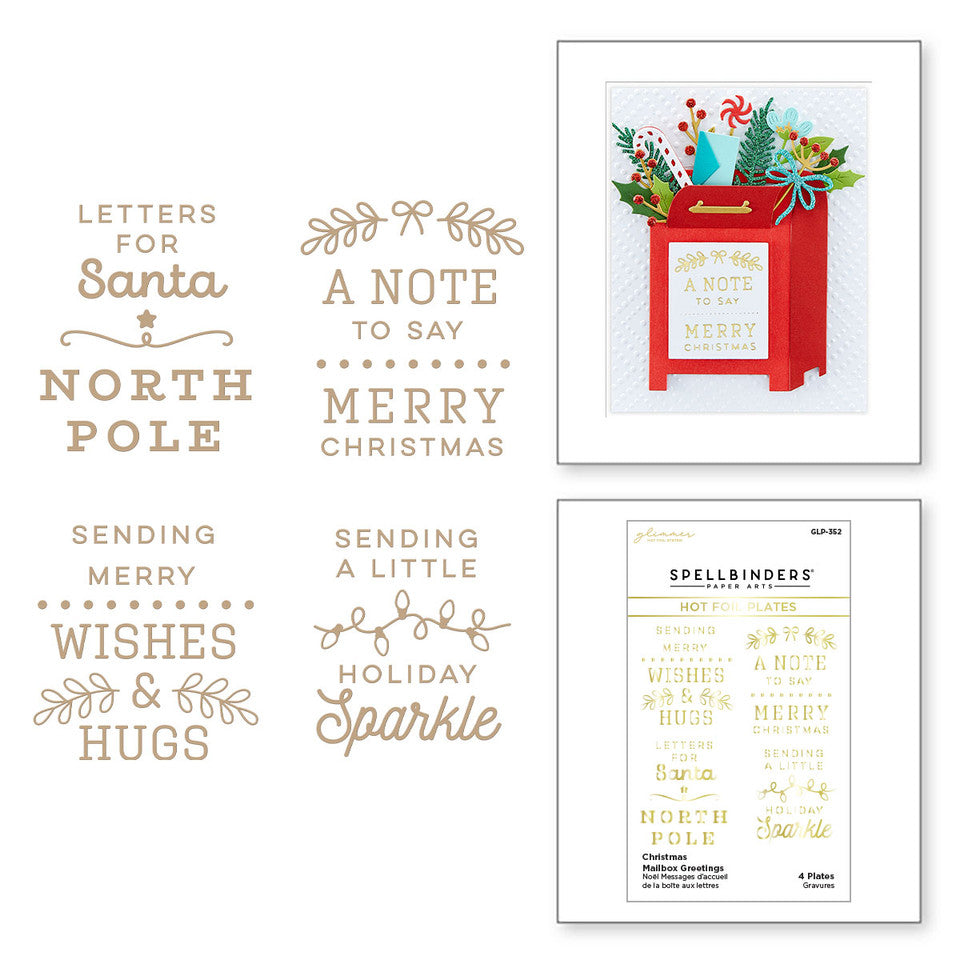 Christmas Mailbox Greetings Glimmer Hot Foil Plate from the Parcel & Post Collection