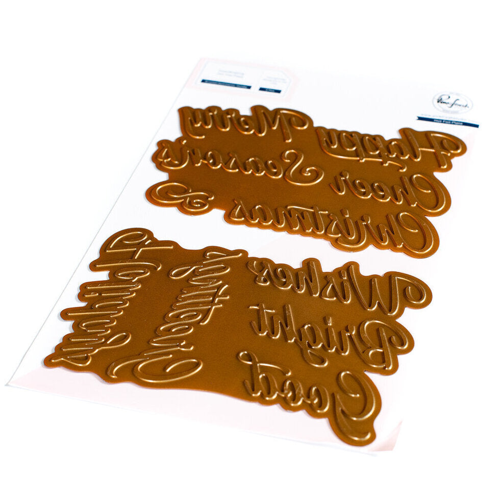 Brushed Sentiments Holiday hot foil - RETIRING