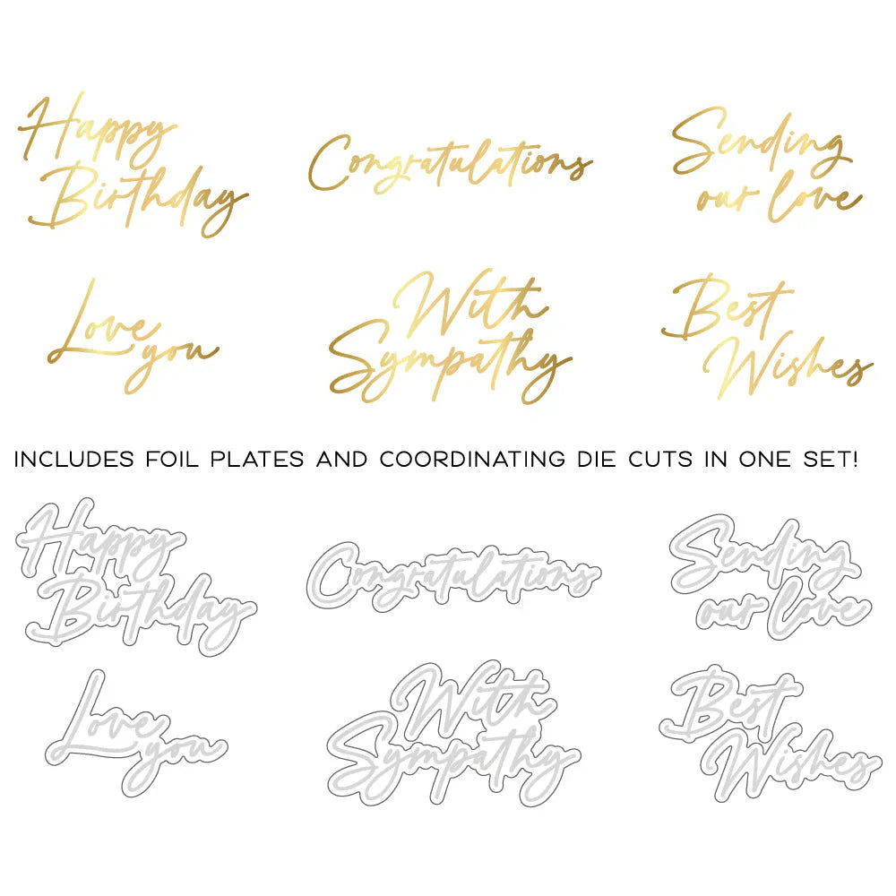 Foil Script: Wishes Hot Foil Plate & Honey Cuts - RETIRING