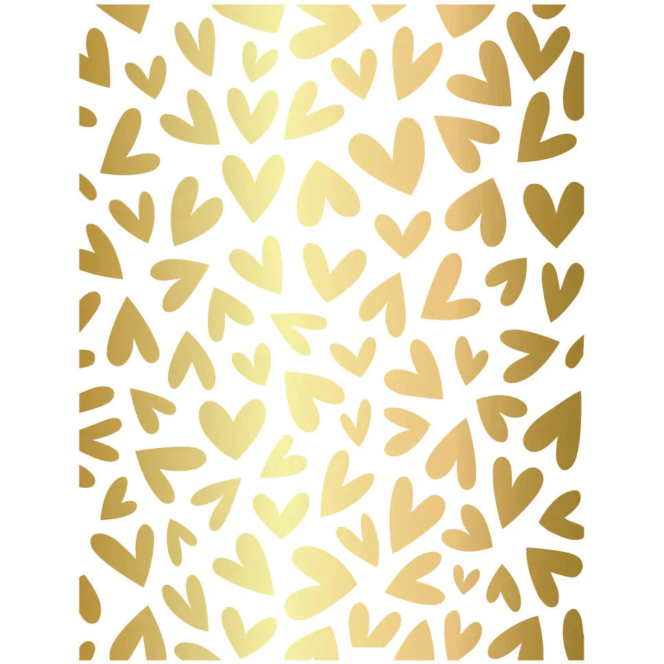 Foiled Fluttering Hearts A2 Cover Plate - RETIRING