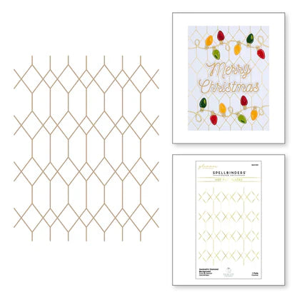Geometric Diamond Background Glimmer Hot Foil Plate from the Sealed by Spellbinders Collection