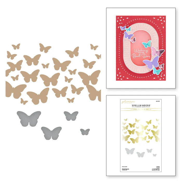 Fluttering By Glimmer Hot Foil Plate & Die Set from the Stylish Ovals Collection