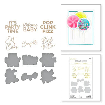 It’s My Party Glimmer Sentiments Hot Foil Plate & Die Set from the It’s My Party Collection by Carissa Wiley